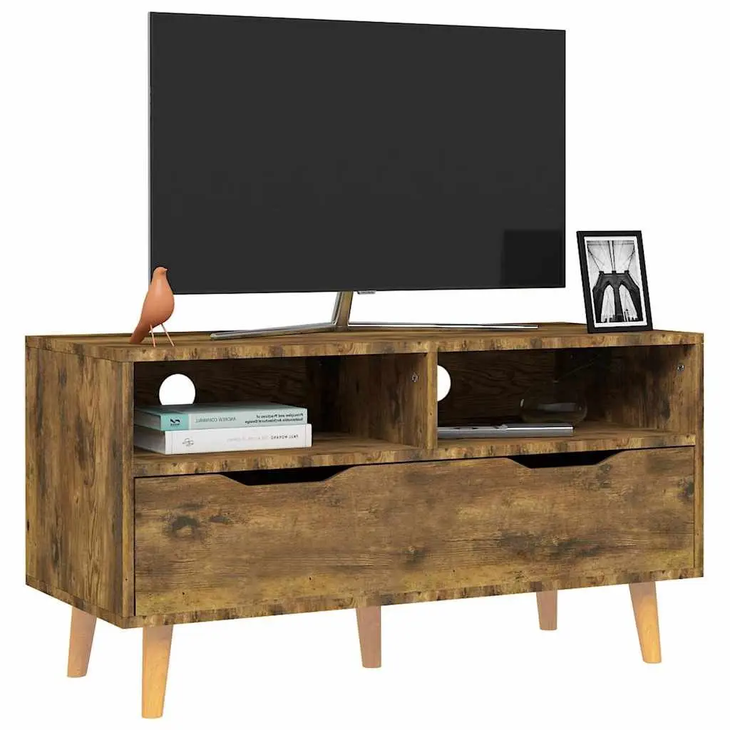 TV Cabinet Storage Unit Engineered Wood Brown 90W x 40D x 48.5H cm