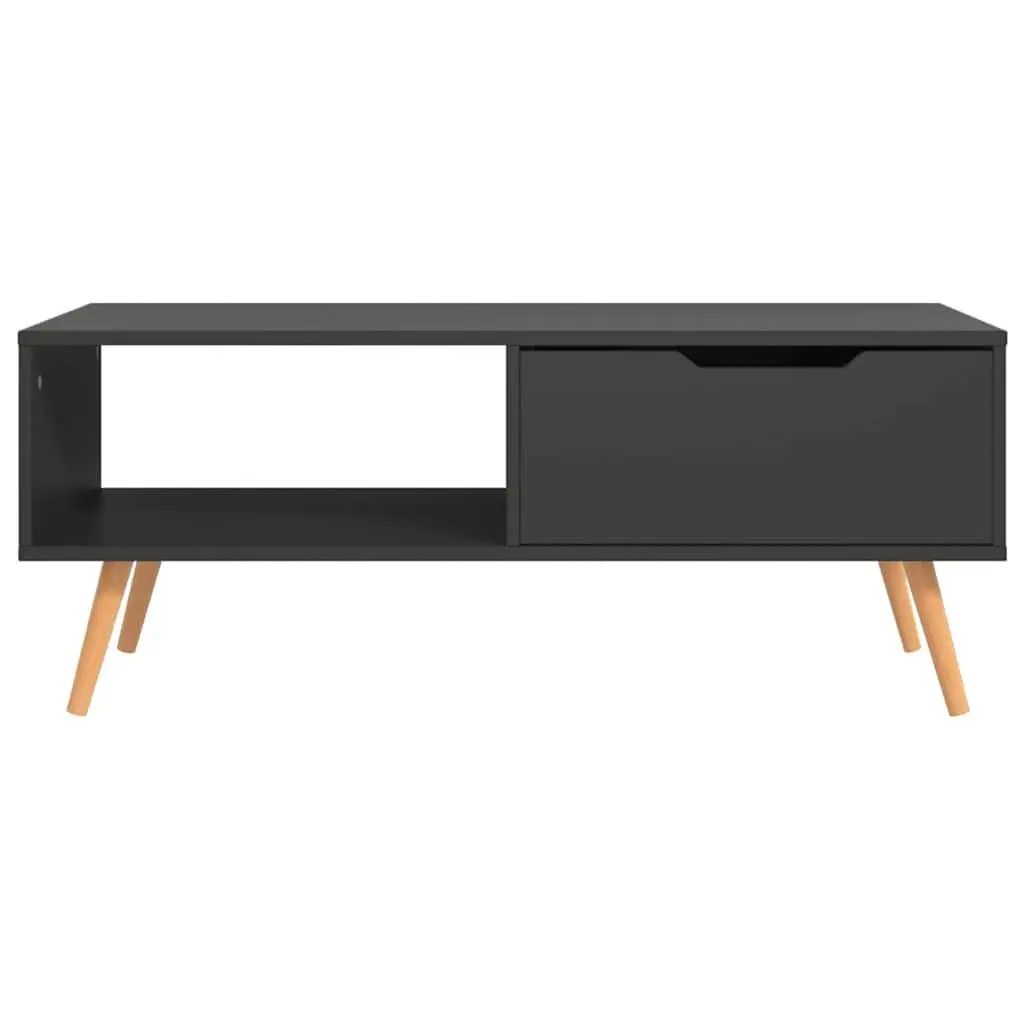 Coffee Table Grey Engineered Wood 100x49.5x43cm Living Room Accent Side Table