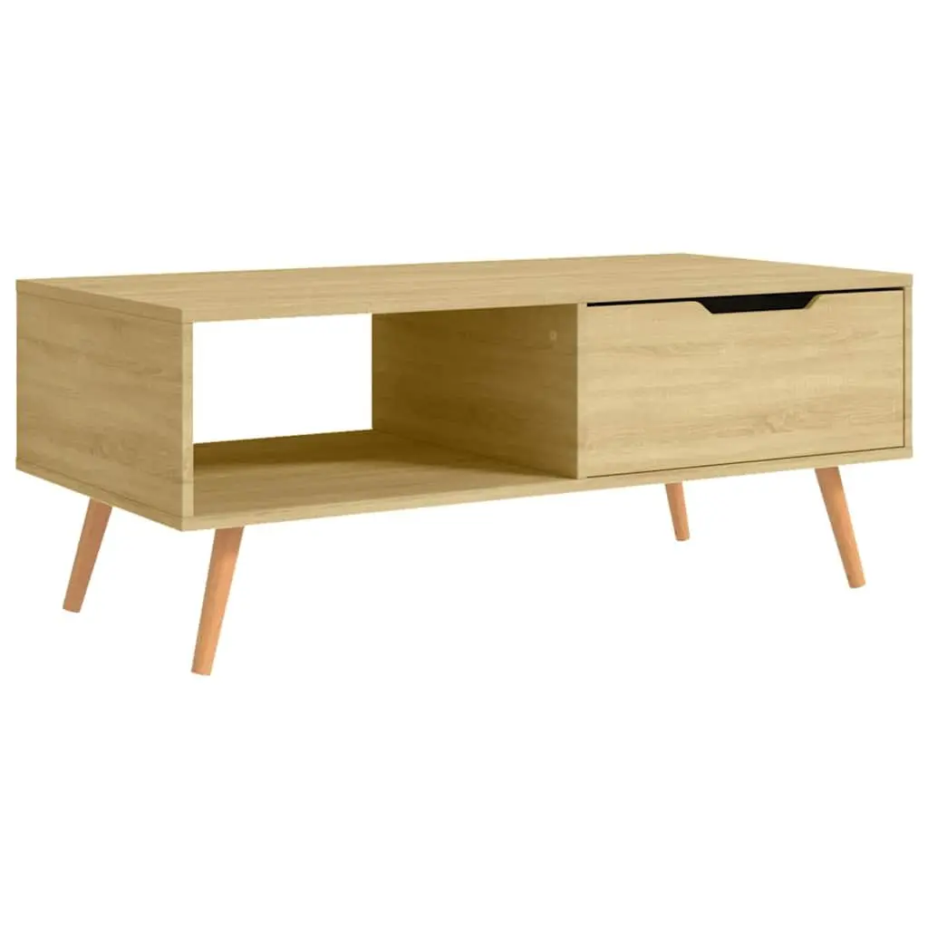 Coffee Table Brown Engineered Wood Living Room Accent Side Table Furniture