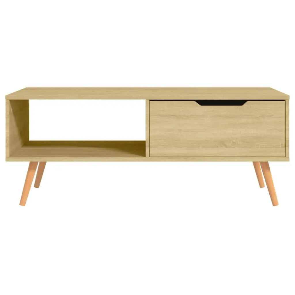Coffee Table Brown Engineered Wood Living Room Accent Side Table Furniture