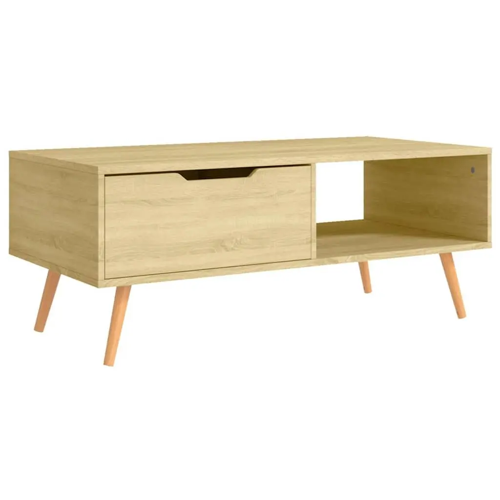 Coffee Table Brown Engineered Wood Living Room Accent Side Table Furniture