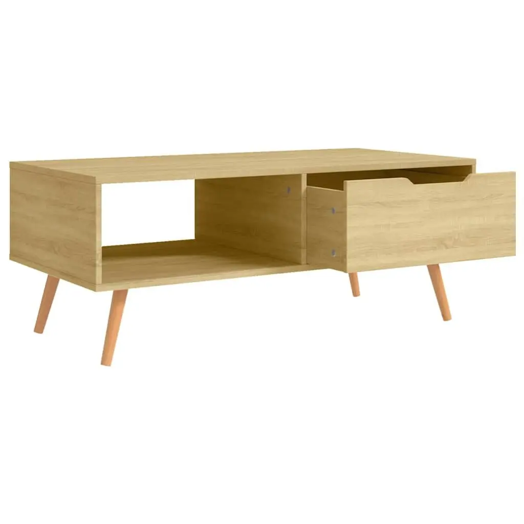 Coffee Table Brown Engineered Wood Living Room Accent Side Table Furniture