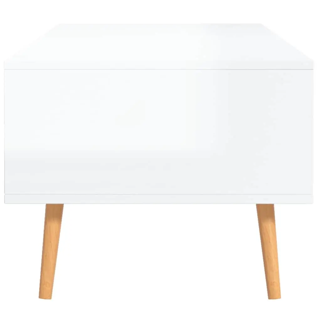 Coffee Table High Gloss White Engineered Wood Living Room Accent Furniture 100 x 49.5 x 43 cm