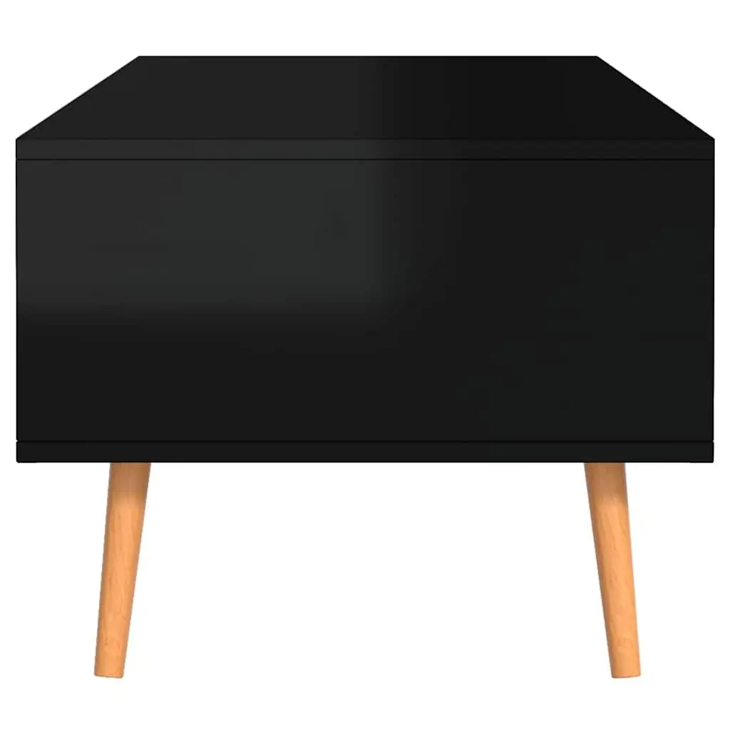 Coffee Table High Gloss Black Living Room Accent Side Table 100 x 49.5 x 43 cm Engineered Wood