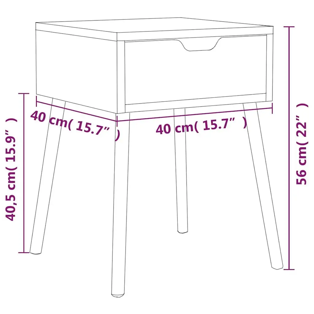 Bedside Tables 2 Piece White Storage Drawers 40x40x56 cm