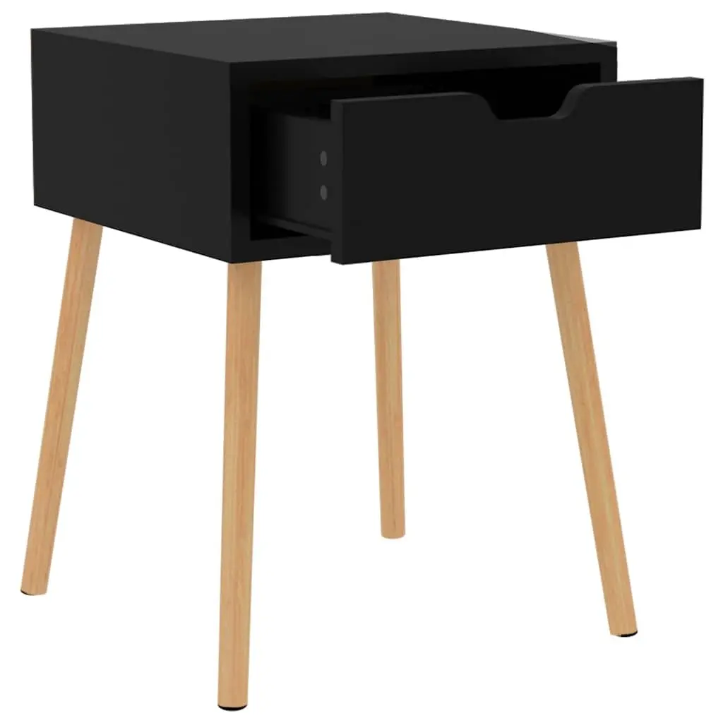Bedside Cabinet Black 40x40x56 cm Modern Engineered Wood Side Table Bedroom