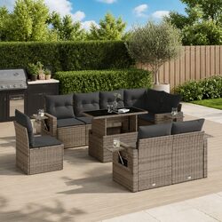 Affordable Grey Modular 9 Piece Sofa Set for Outdoors