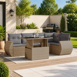 Warm and Practical 6 Piece Outdoor Sofa Set for Your Home