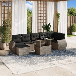Comfortable 8-Piece Grey Rattan Garden Sofa Set for You