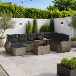 Value and Comfort in a 9 Piece Garden Sofa Set