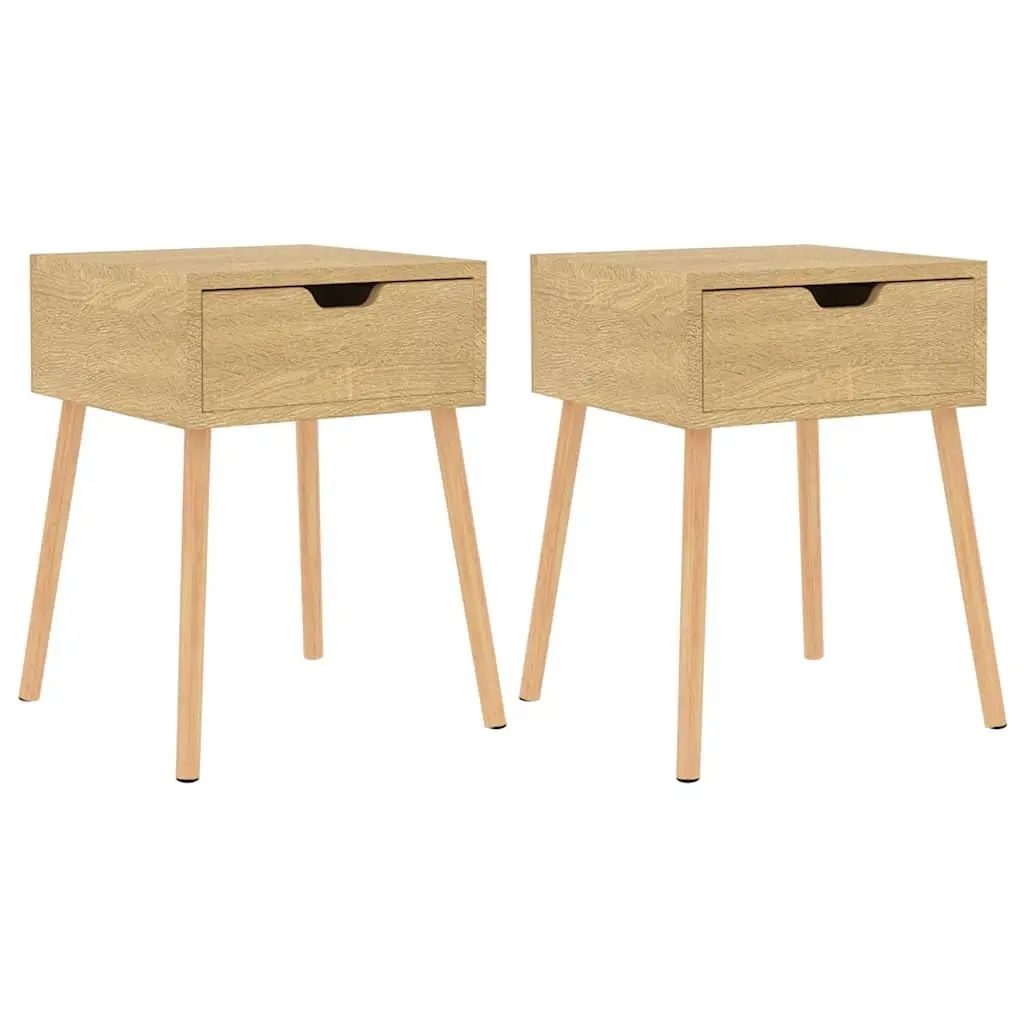 Bedside Cabinets 2 pcs Brown 40x40x56 cm Engineered Wood Side Tables