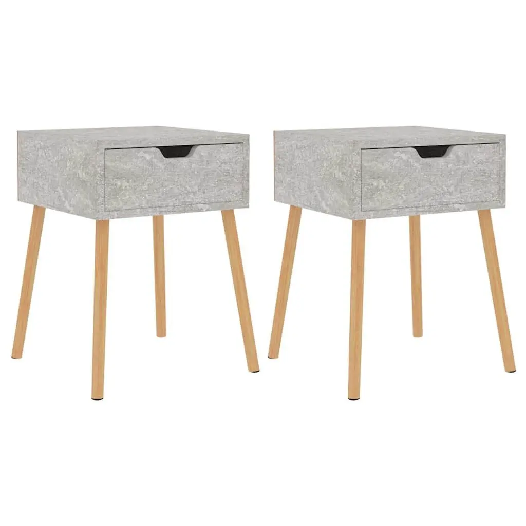 Bedside Cabinets 2 pcs Grey 40x40x56 cm Engineered Wood Nightstand