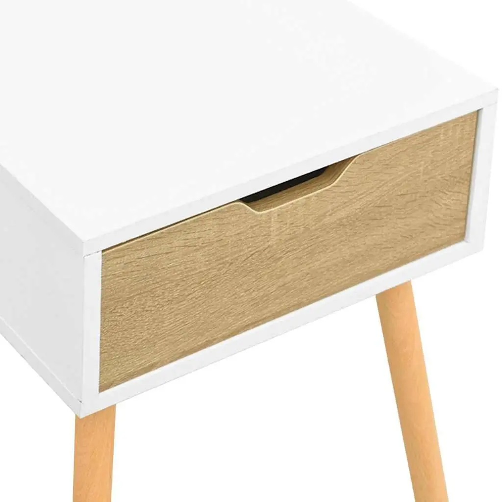 Bedside Cabinets 2 pcs White Sonoma Oak Engineered Wood Nightstands Storage