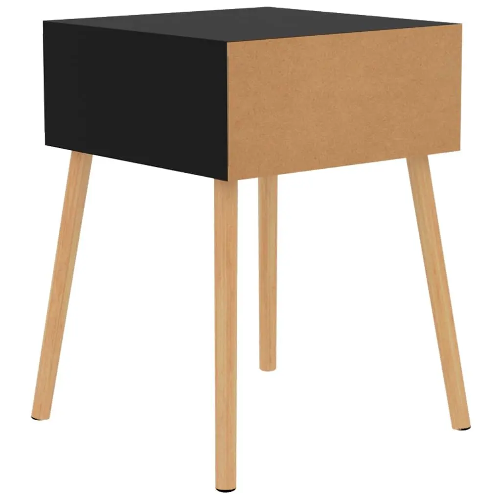 Bedside Cabinet Black High Gloss Modern Side Table Engineered Wood 40x40x56cm