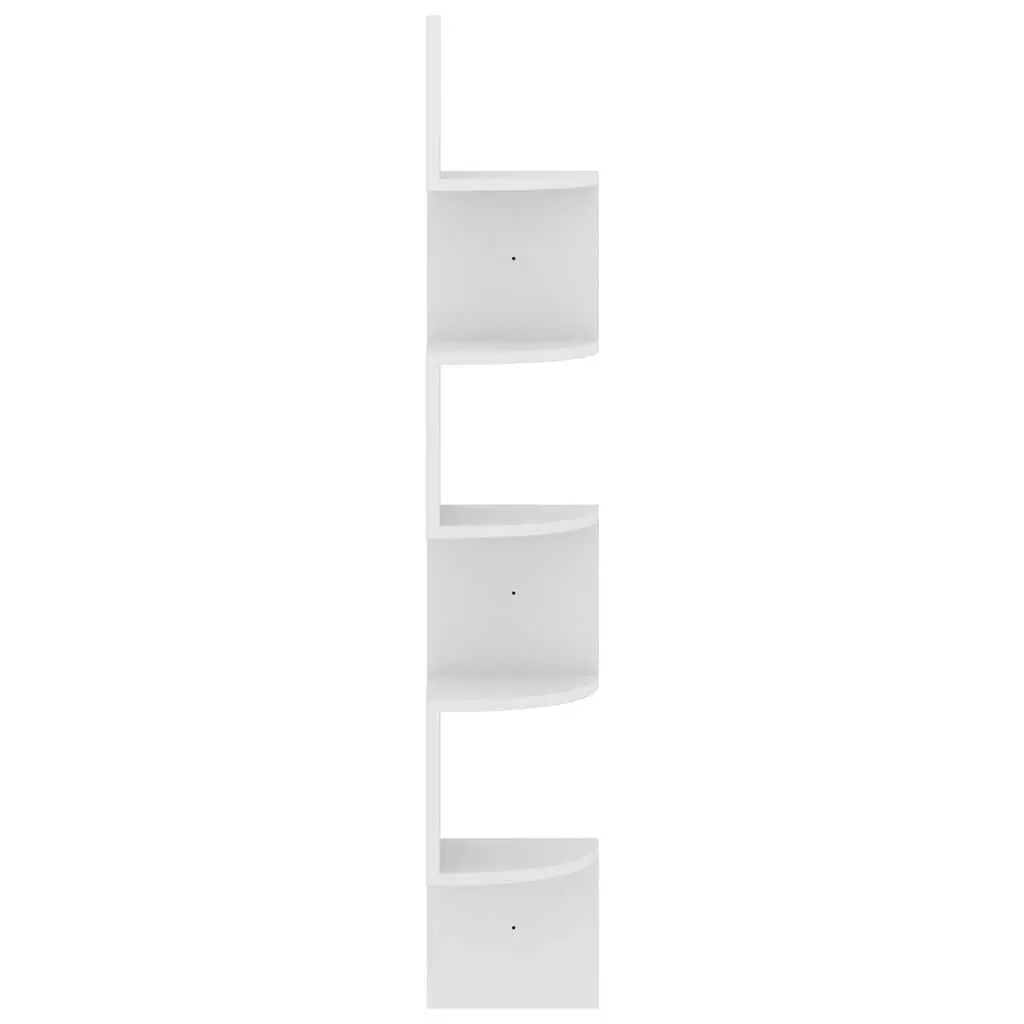 Wall Corner Shelf White 19x19x123cm Engineered Wood Display Storage