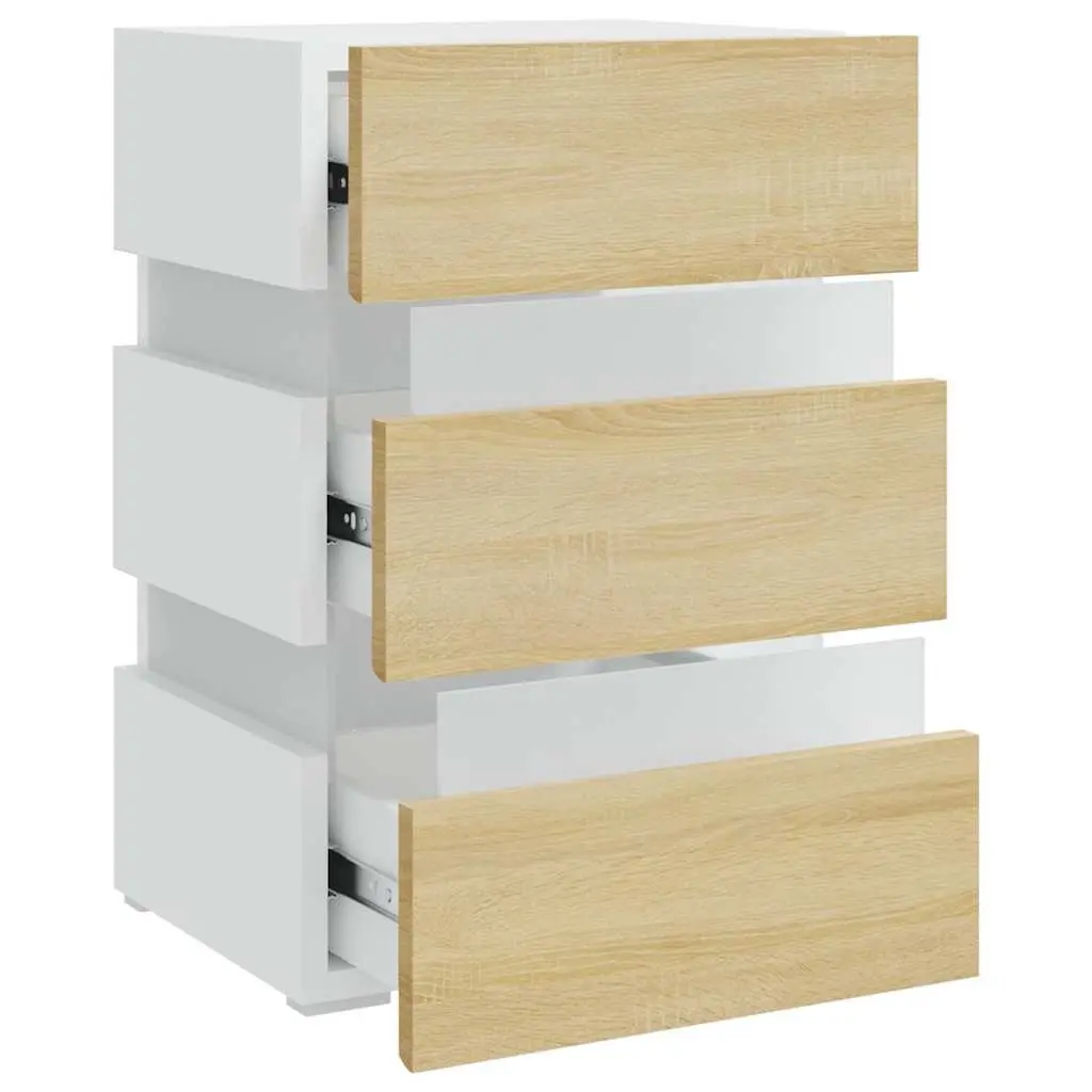 Bedside Table with LED Lighting and Storage