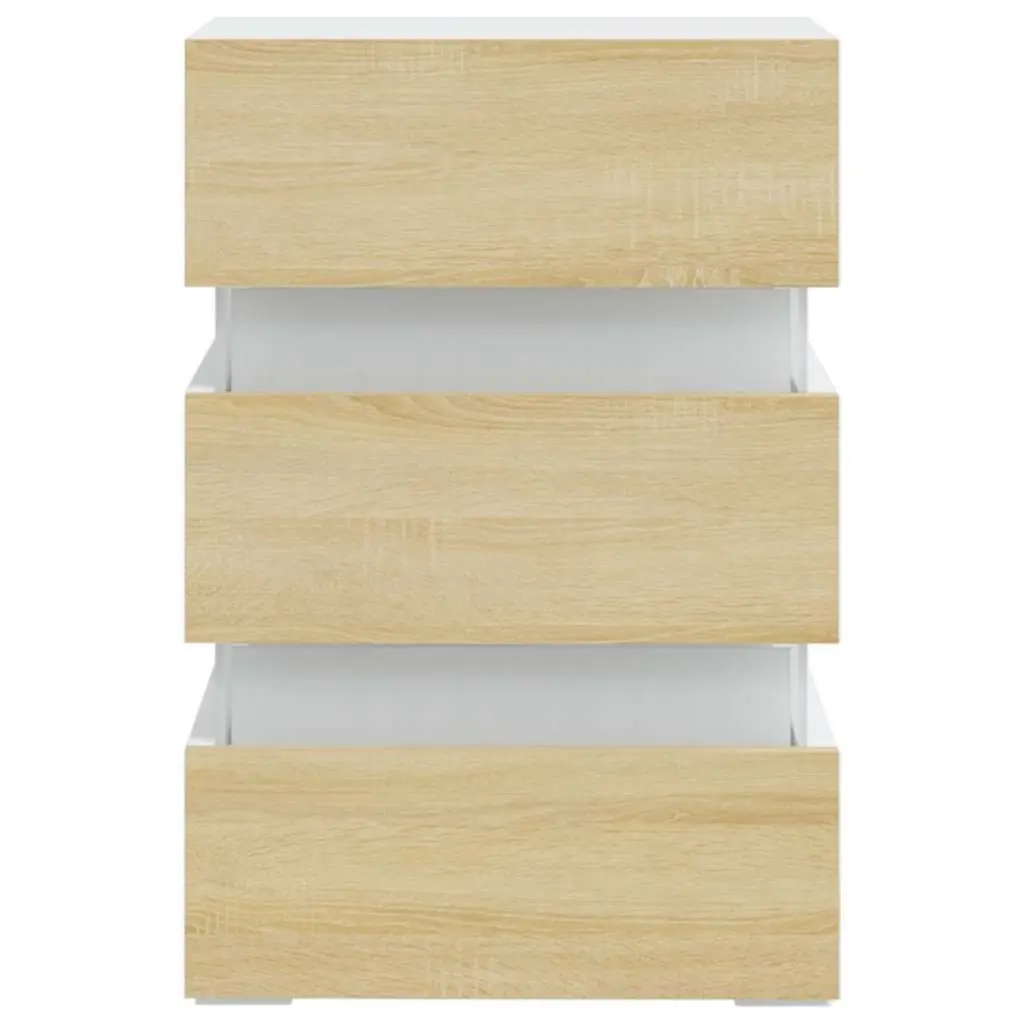 Bedside Table with LED Lighting and Storage