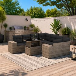 Comfort and Value with 9 Piece Modular Garden Sofa Set