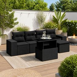 Comfortable 6 Piece Garden Sofa Set with Practical Features