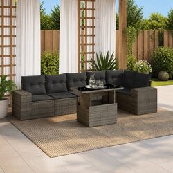 Warm and Welcoming 7-Piece Garden Sofa Set with Cushions