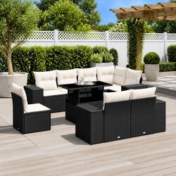 Practical 9-Piece Garden Sofa Set with Cushions