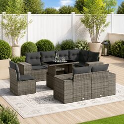 Comfortable and Stylish 9-Piece Garden Sofa Set for Outdoors