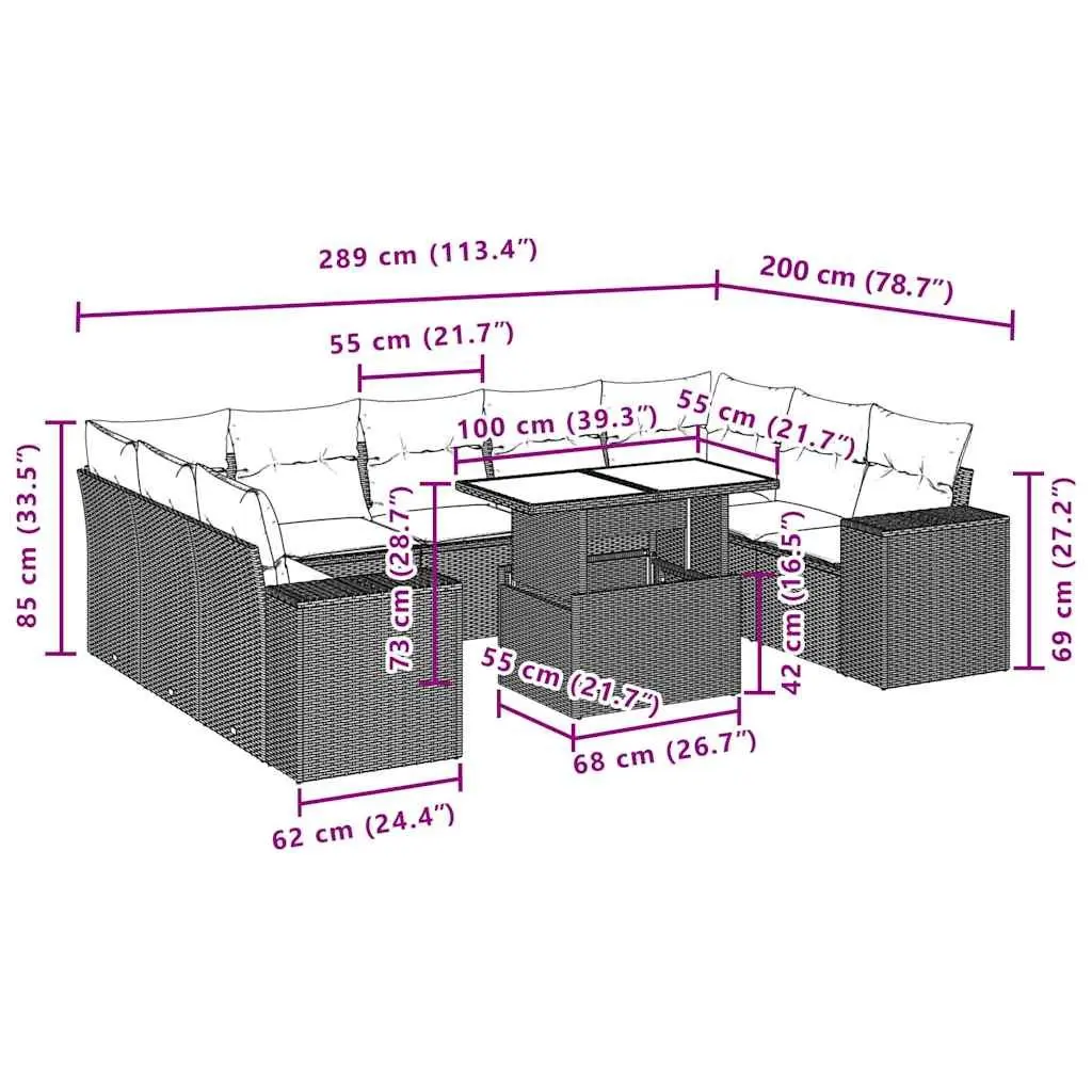 10-Piece Garden Sofa Set