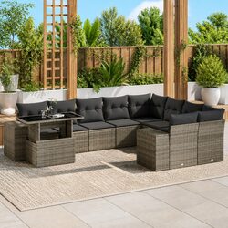 Quality 10 Piece Garden Sofa Set with Cushions