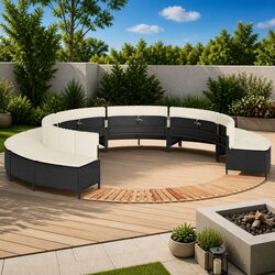 Versatile Black Hot Tub Surround with Washable Cushions