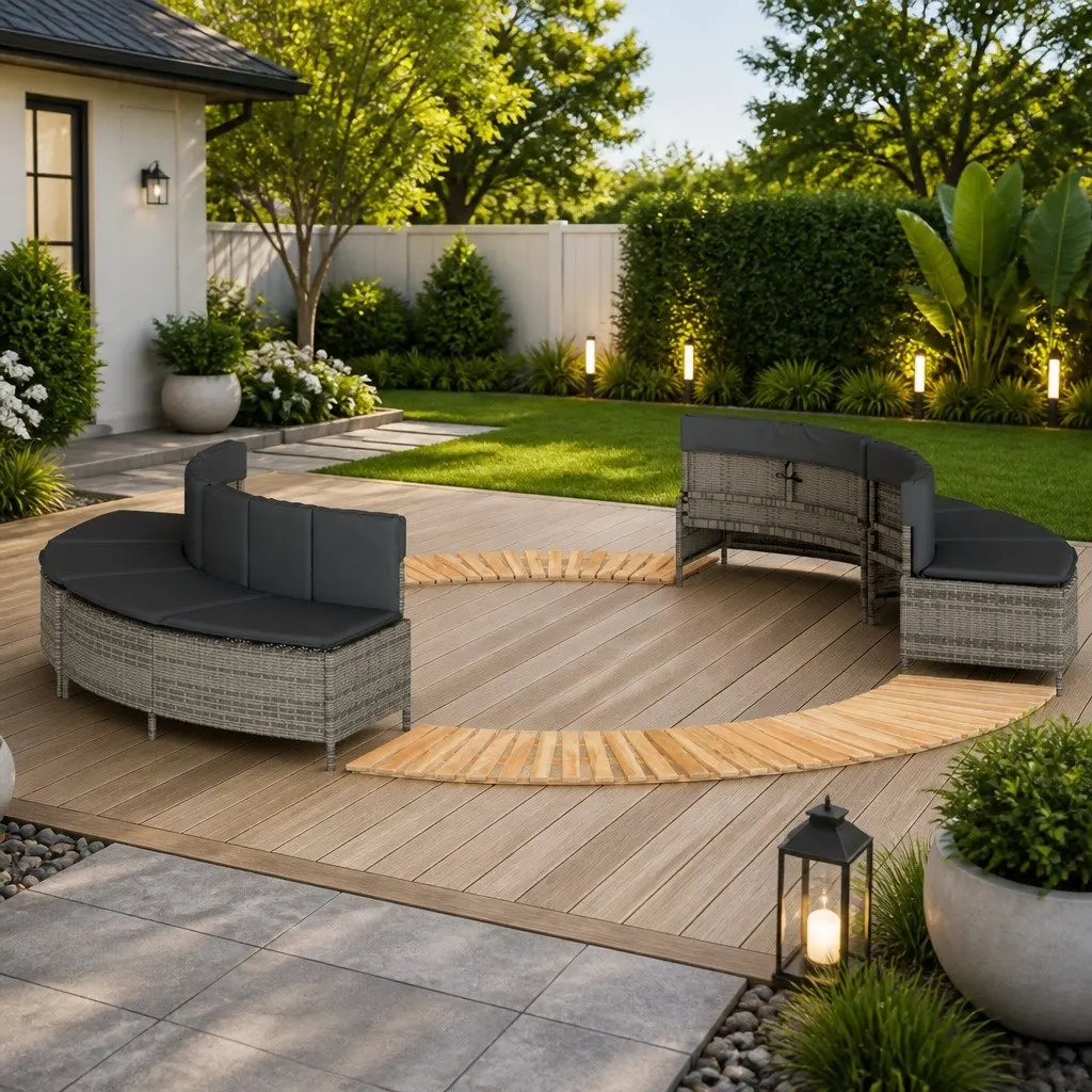 Hot Tub Surround with Removable Cushions