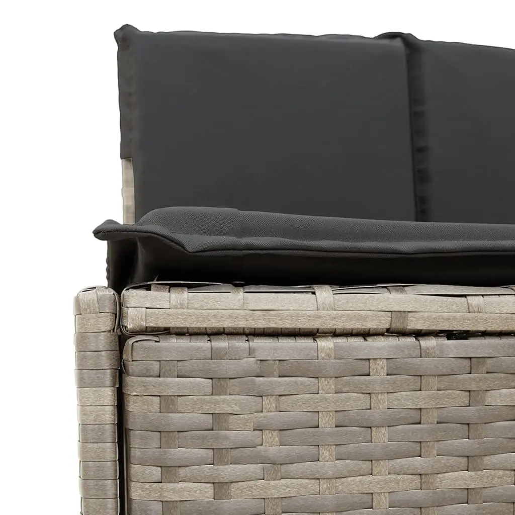 Hot Tub Surround Modular Spa Step Grey PE Rattan Acacia Wood with Removable Cushions