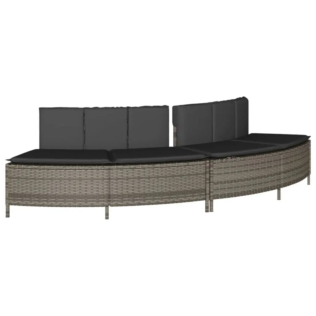 Hot Tub Surround Grey Rattan Wood Step Spa Outdoor Storage Bench