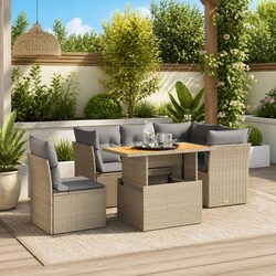 Comfortable and Durable 5 Piece Garden Sofa Set in Beige