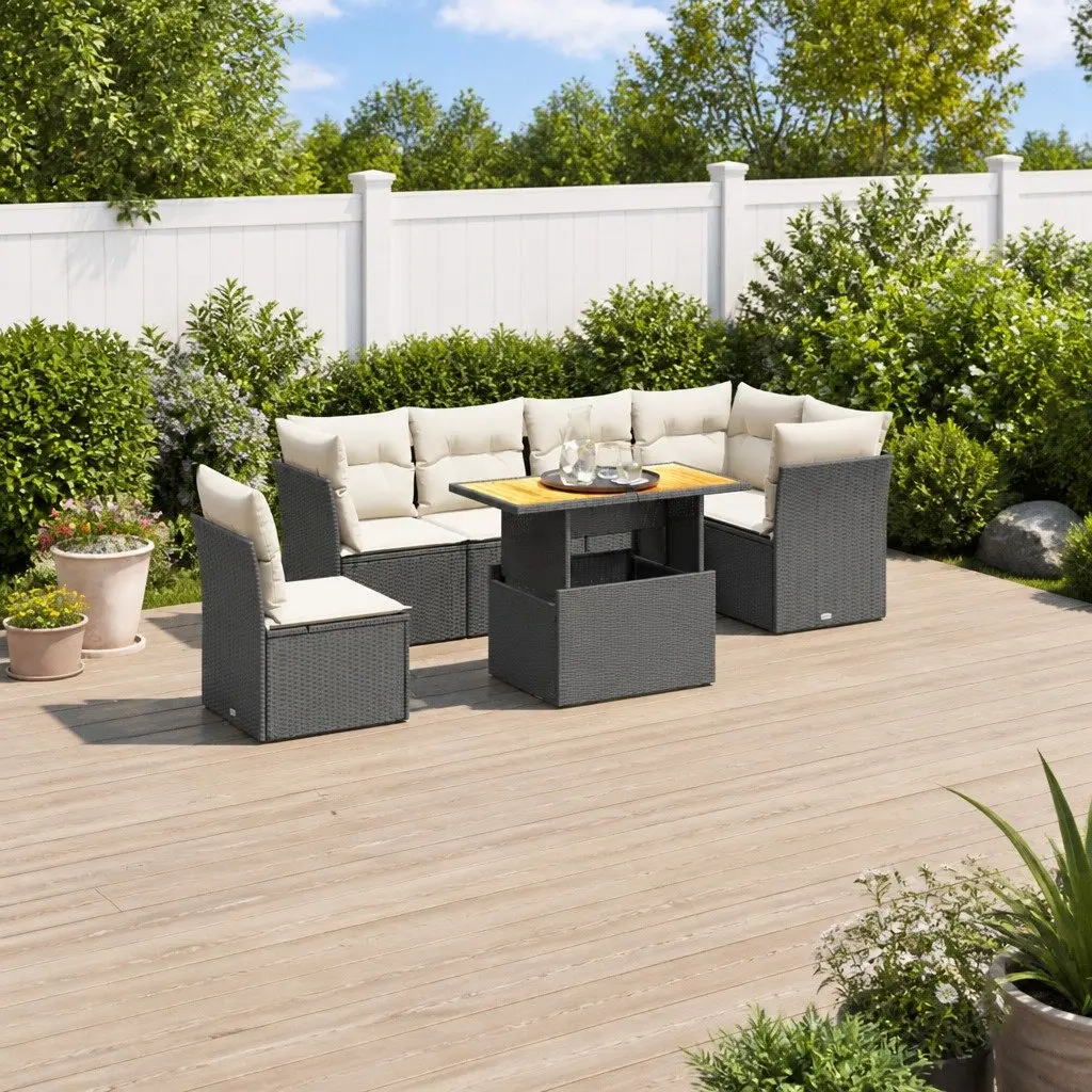 7 Piece Garden Sofa Set with Cushions