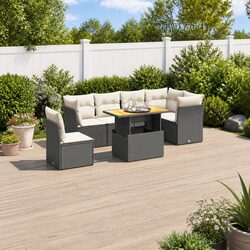 Practical 7 Piece Garden Sofa Set with Cushions