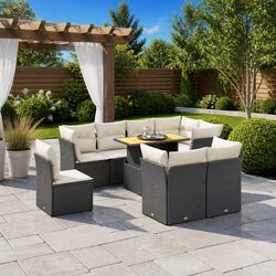 Comfortable and Stylish 9-Piece Garden Sofa Set