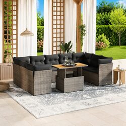 Quality Outdoor Garden Sofa Set – 10 Pieces in Grey Rattan