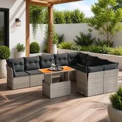 Value-Driven 10-Piece Garden Sofa Set with Cushions