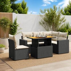 Comfortable and Practical Black Rattan Sofa Set