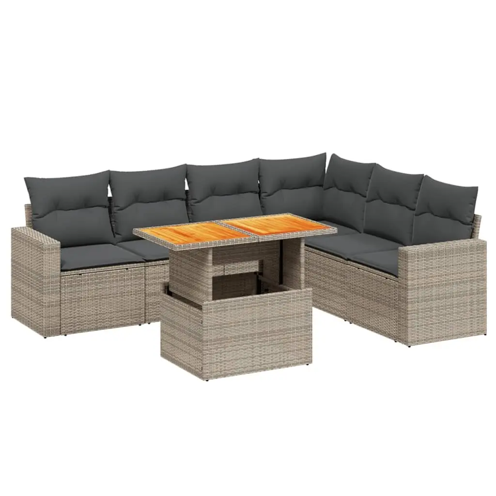 Garden Sofa Set 7 Piece Outdoor Furniture Modular Patio Lounge Grey