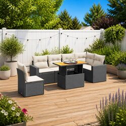 Value and Comfort: 7 Piece Garden Sofa Set with Cushions