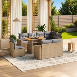 Comfortable and Practical 9-Piece Garden Sofa Set