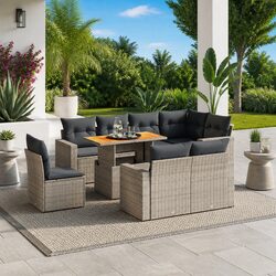 Comfort-Focused 9 Piece Grey Garden Sofa Set