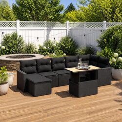 Practical 8-Piece Garden Sofa Set with Cushions