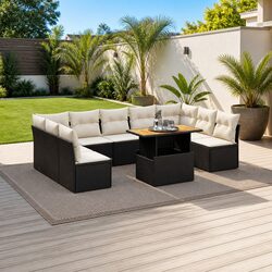 Comfort Meets Value in a 10 Piece Garden Sofa Set