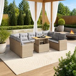 Comfort and Value in Our 10 Piece Beige Garden Sofa Set