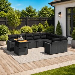 Comfort Meets Value in This 10-Piece Garden Sofa Set