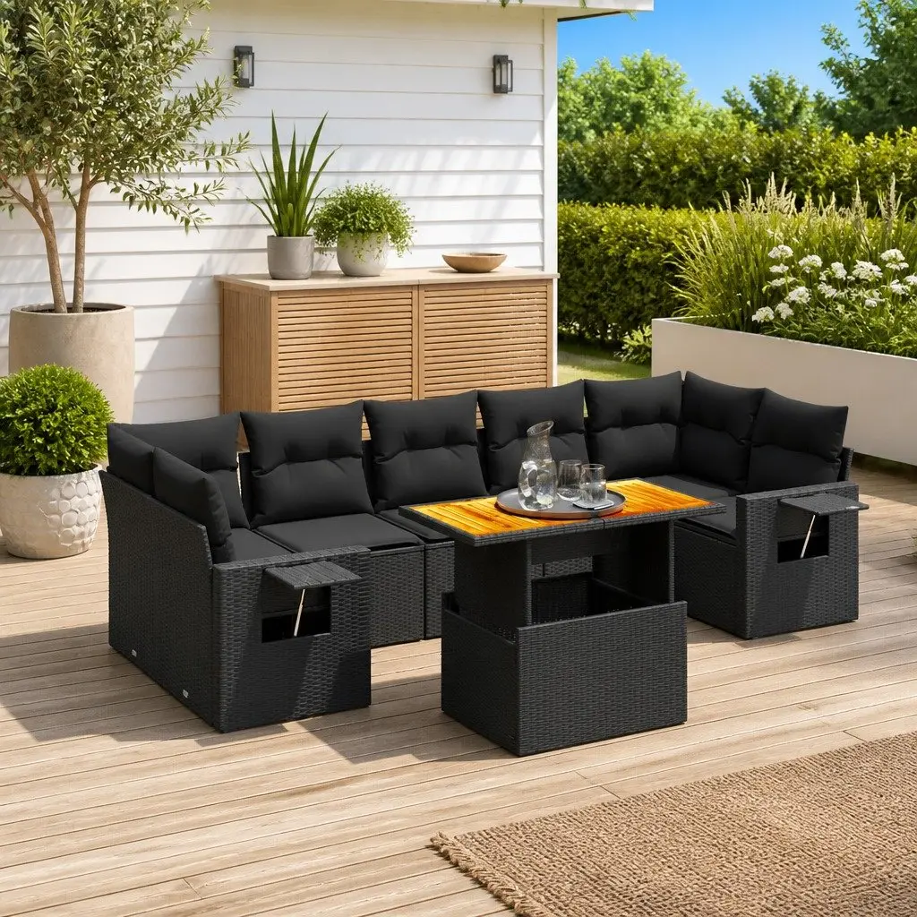 8 Piece Outdoor Sofa Set with Removable Cushions