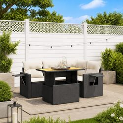 Comfort and Style: 5 Piece Black Outdoor Sofa Set