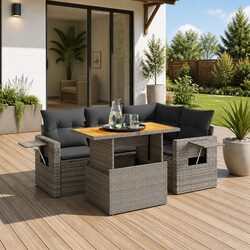 Comfortable Garden Sofa Set: 5 Pieces for Outdoor Relaxation